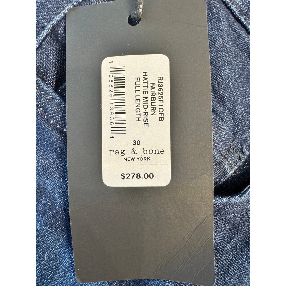 Rag & Bone The Hattie Mid-Rise Full Length Straight Leg Jeans Dark Wash - 30 - Picture 4 of 4